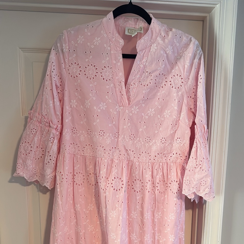 Sail to Sable Pink Eyelet Maxi Dress